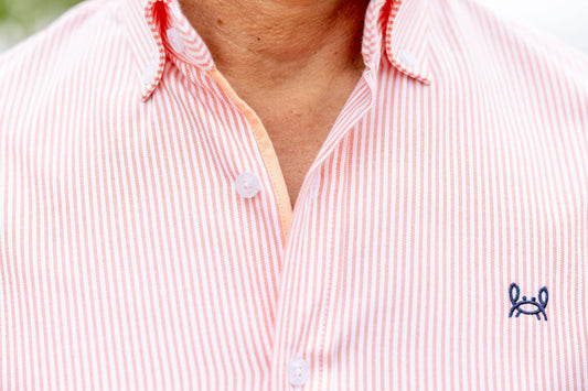 Camisa Rayas Oxford Naranja | Córdoba