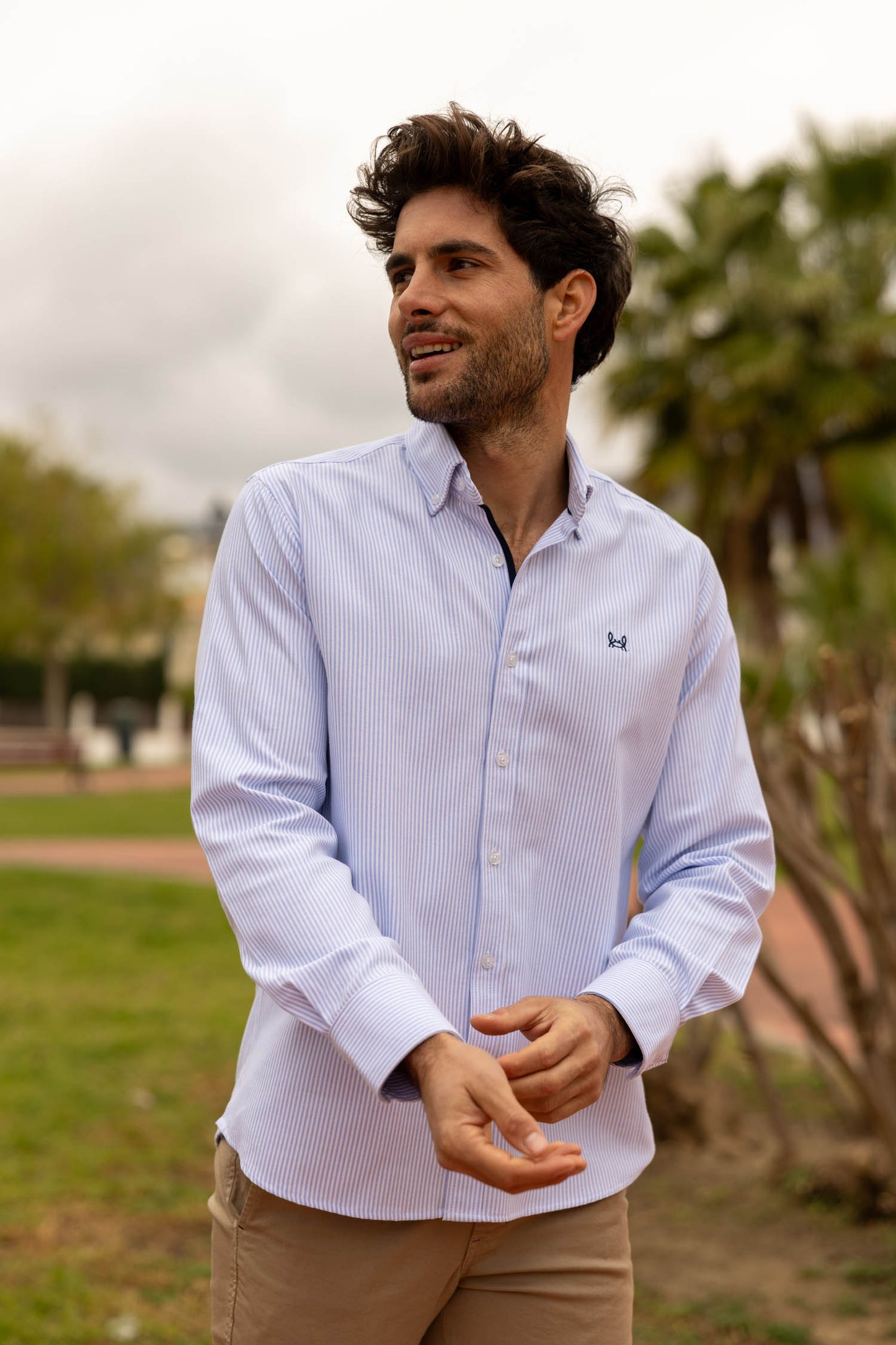 Camisa Rayas Oxford Celeste | Córdoba