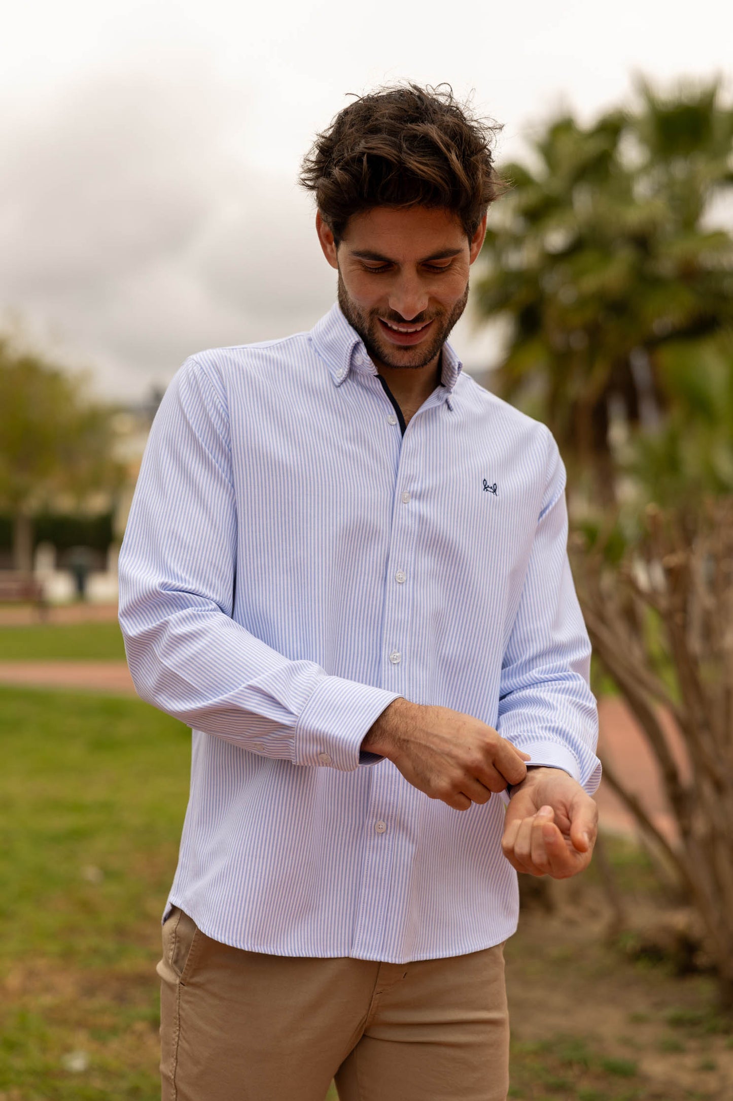 Camisa Rayas Oxford Celeste | Córdoba