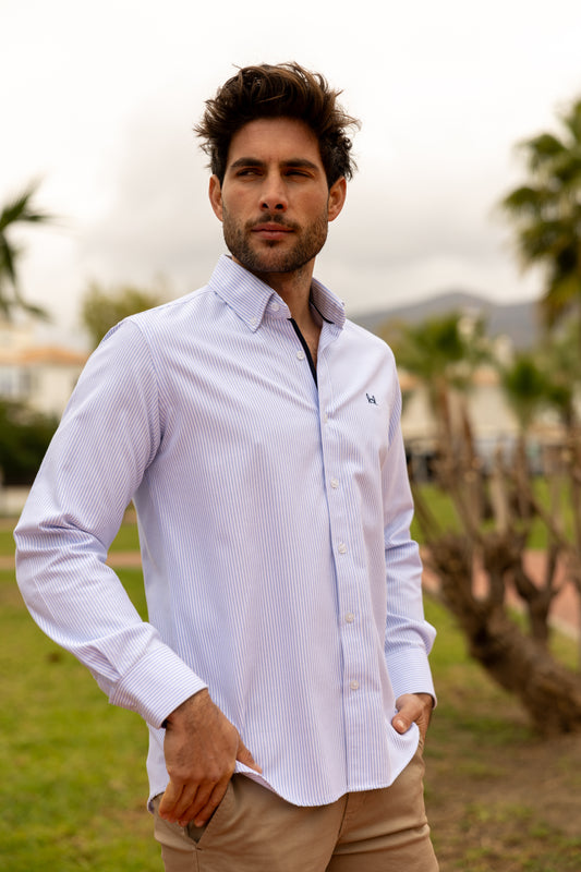 Camisa Rayas Oxford Celeste | Córdoba