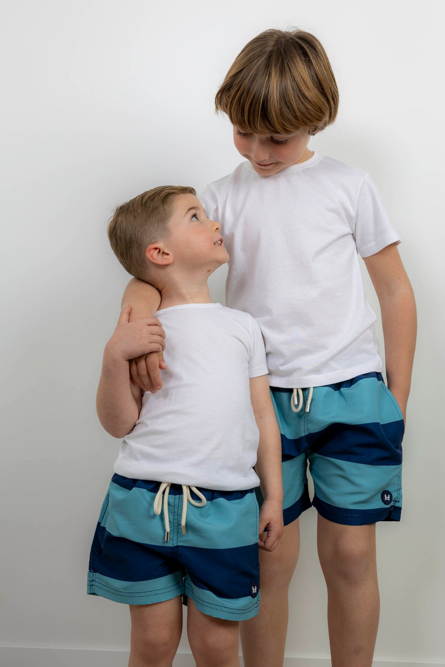 Bañador Infantil Raya Ancha Azul