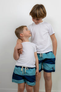 Bañador Infantil Raya Ancha Azul