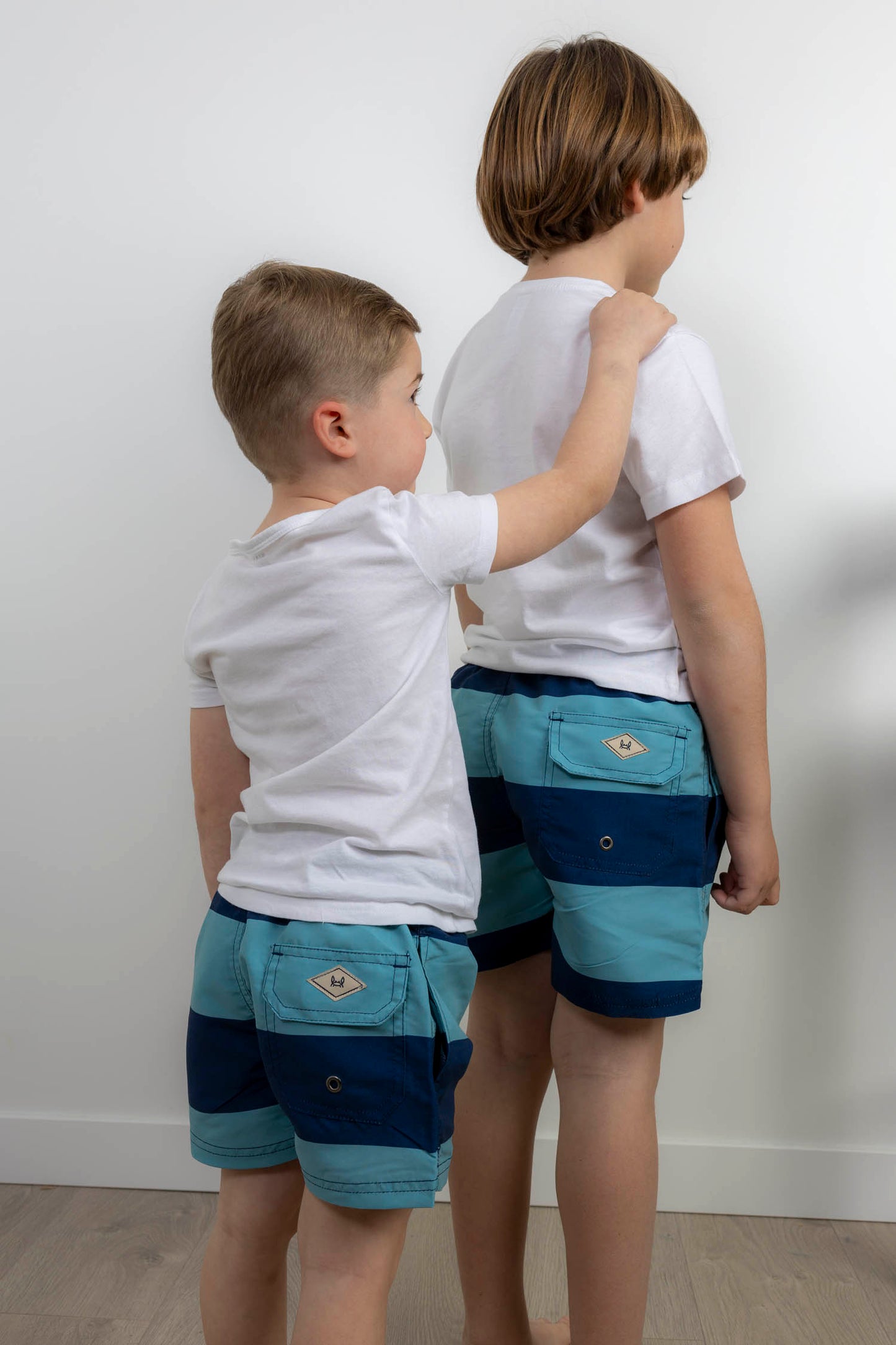 Bañador Infantil Raya Ancha Azul