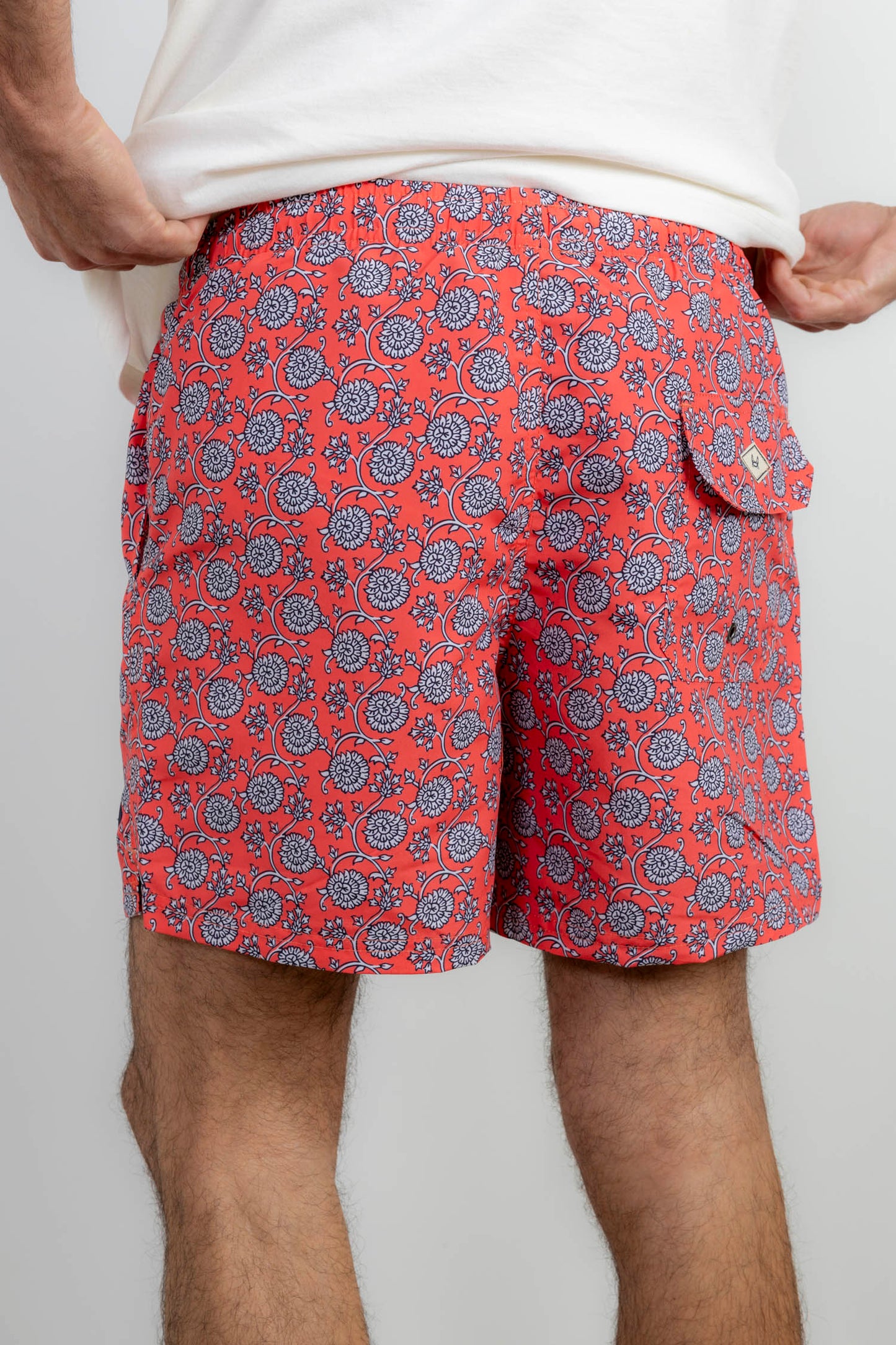 Bañador Flores Rojo