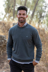 Jersey Básico Cuello Redondo Gris