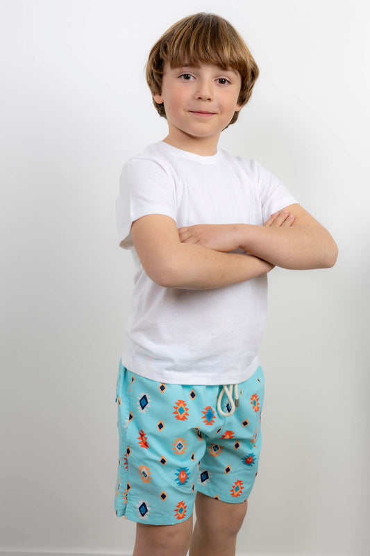 Bañador Infantil Étnico Turquesa