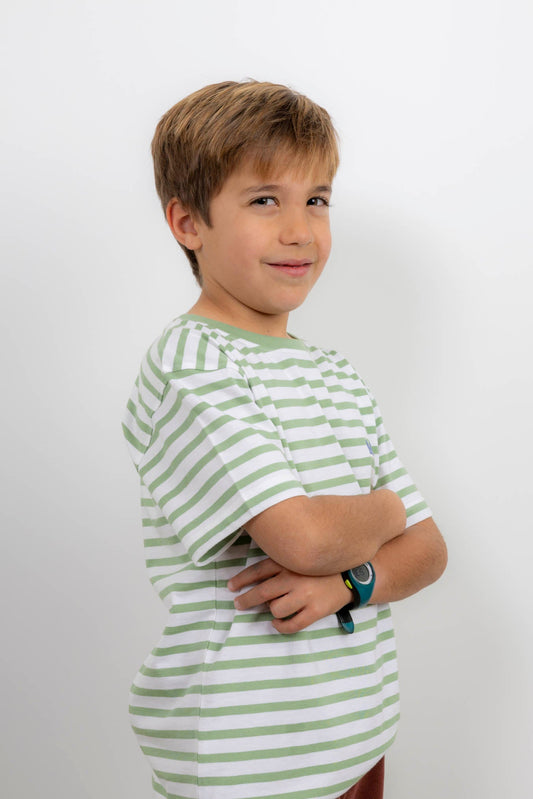Camiseta Infantil Rayas Verde | Marsella