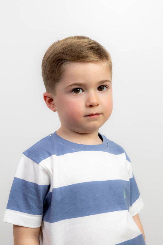 Camiseta Infantil Rayas Azul | Monaco