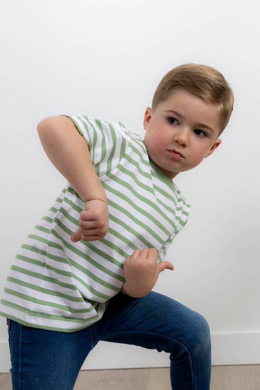 Camiseta Infantil Rayas Verde | Marsella
