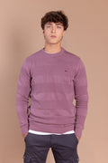 Jersey Rayas Estructura Rosa Pastel
