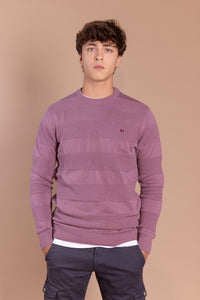 Jersey Rayas Estructura Rosa Pastel