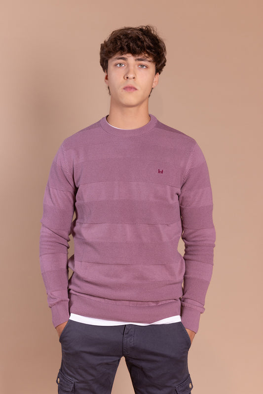 Jersey Rayas Estructura Rosa Pastel