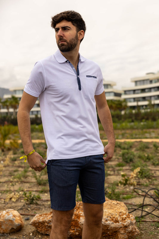 Polo Blanco Bolsillo | Argentina