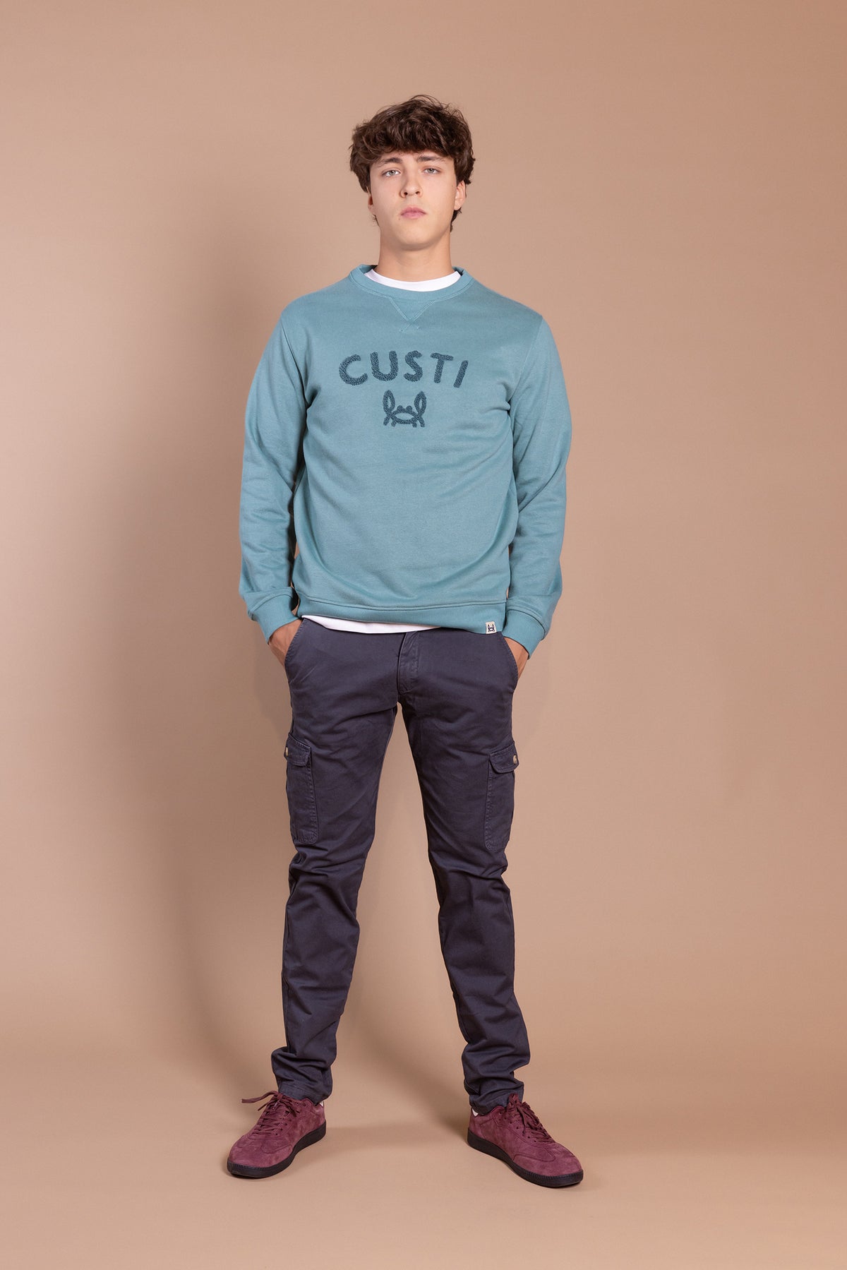 Sudadera Chenilla Verde Azulado