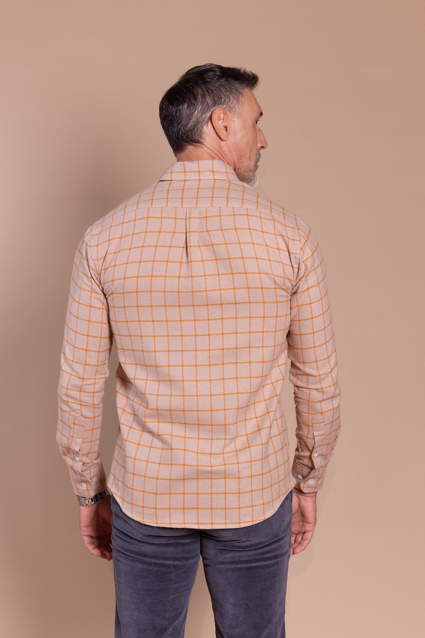 Camisa Franela Cuadro Naranja | Lagunillas