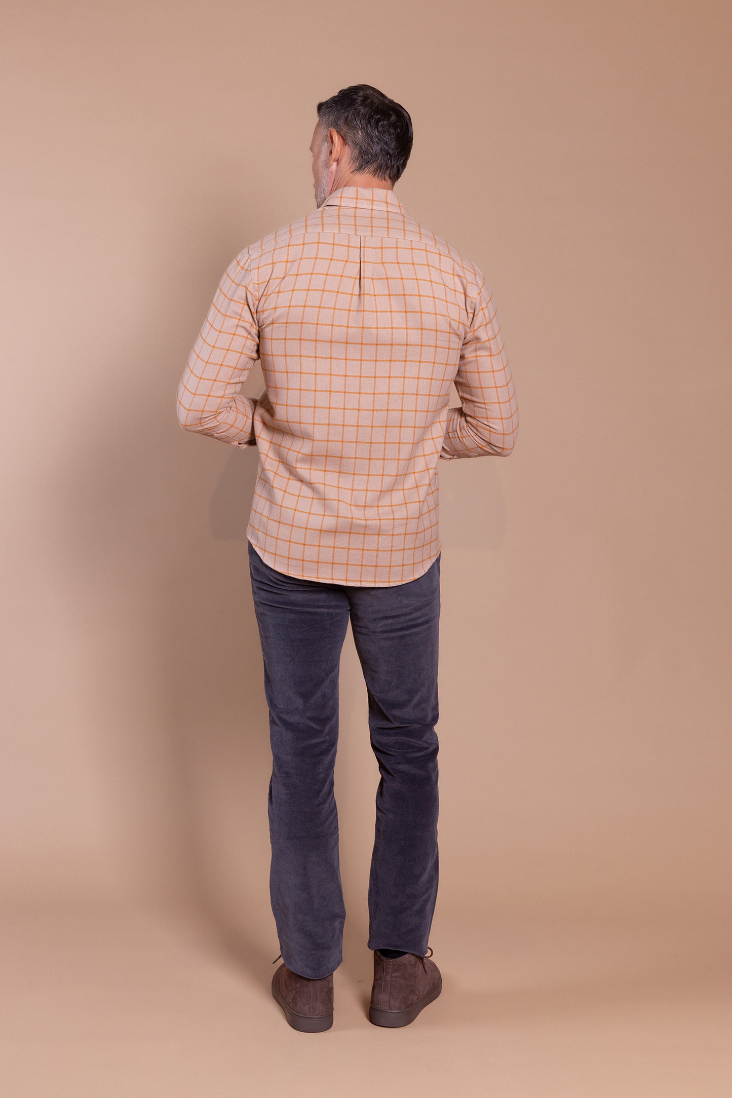 Camisa Franela Cuadro Naranja | Lagunillas