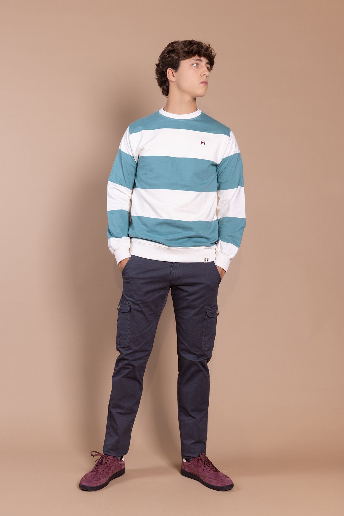 Sudadera Rayas Verde Azulado | Milán