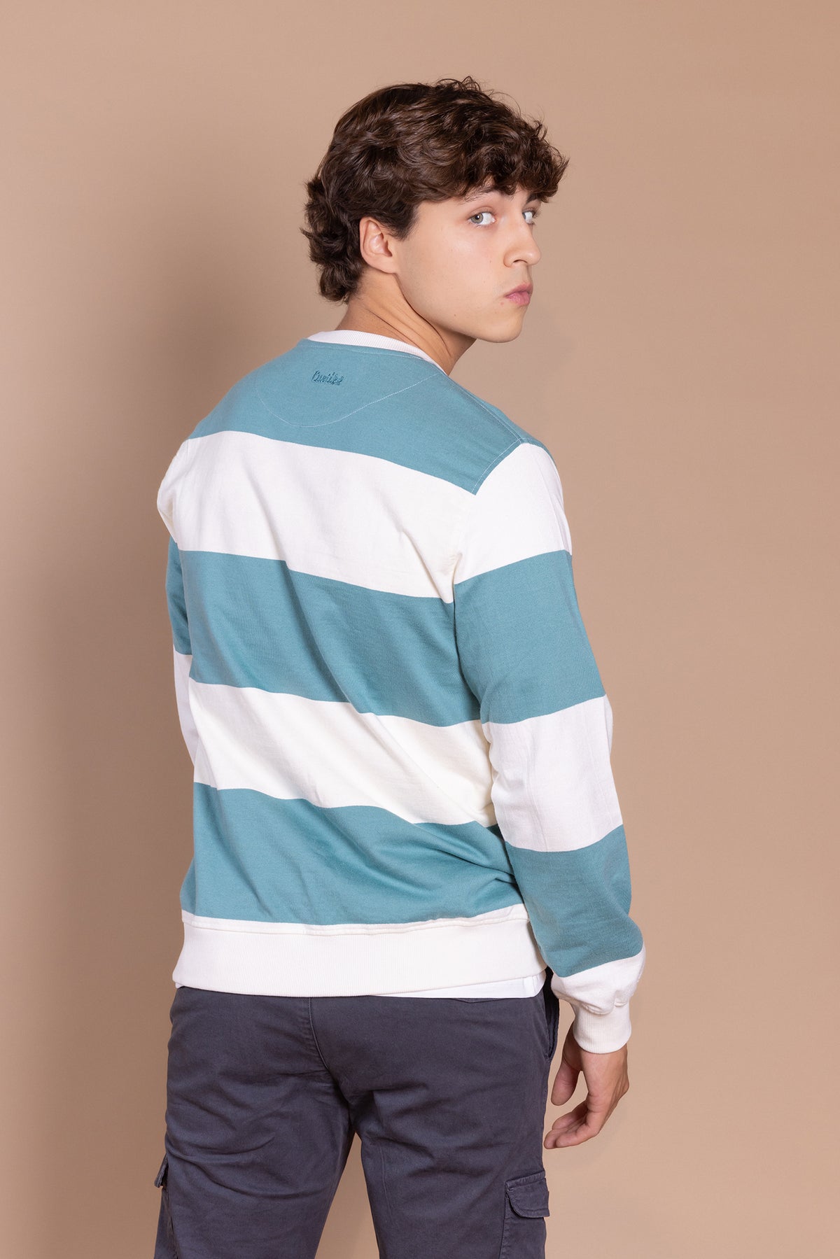 Sudadera Rayas Verde Azulado | Milán