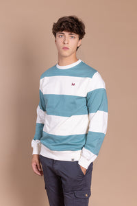 Sudadera Rayas Verde Azulado | Milán