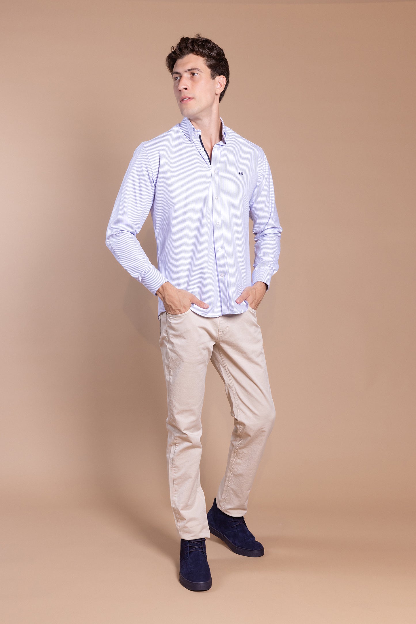 Camisa Rayas Oxford Azul Marino | Córdoba