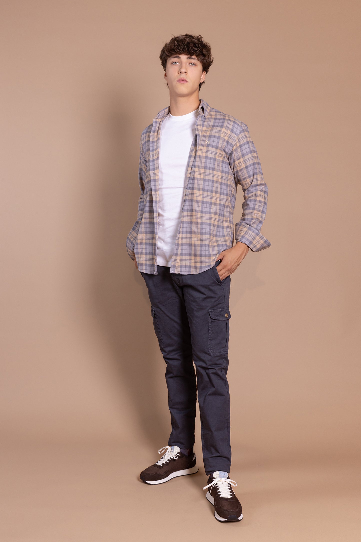 Camisa Franela Cuadro Gris | Lagunillas