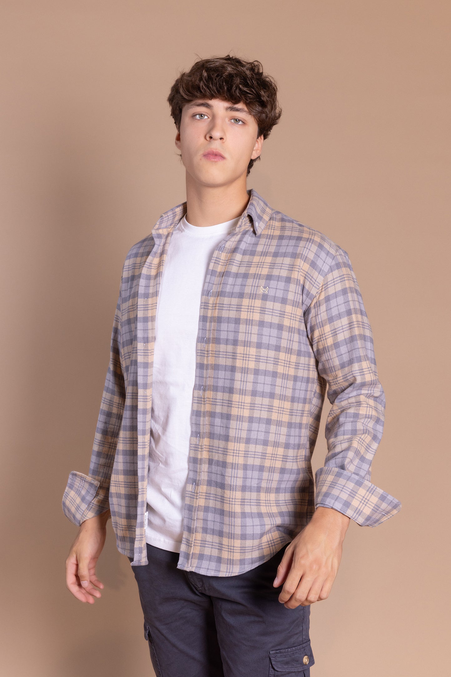 Camisa Franela Cuadro Gris | Lagunillas