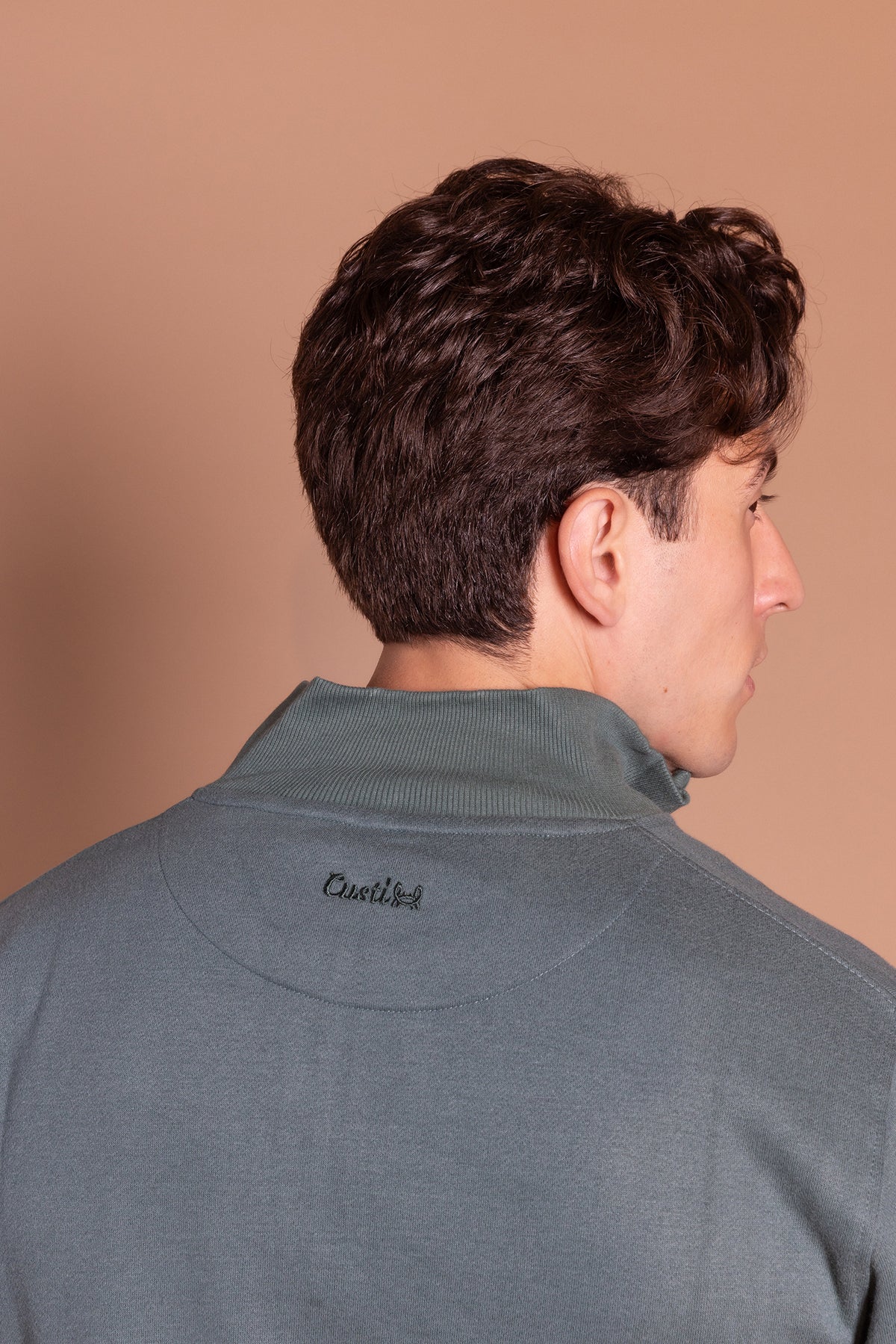 Sudadera Cremallera Tacto Melocotón Verde Botella | Roma