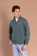 Sudadera Cremallera Tacto Melocotón Verde Botella | Roma