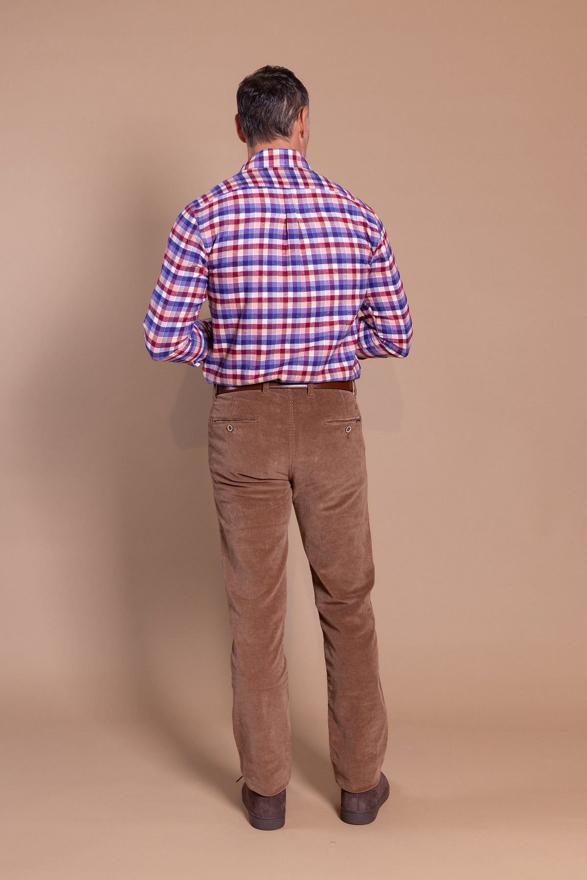 Camisa Franela Cuadro Azul Burdeos | Esparragal