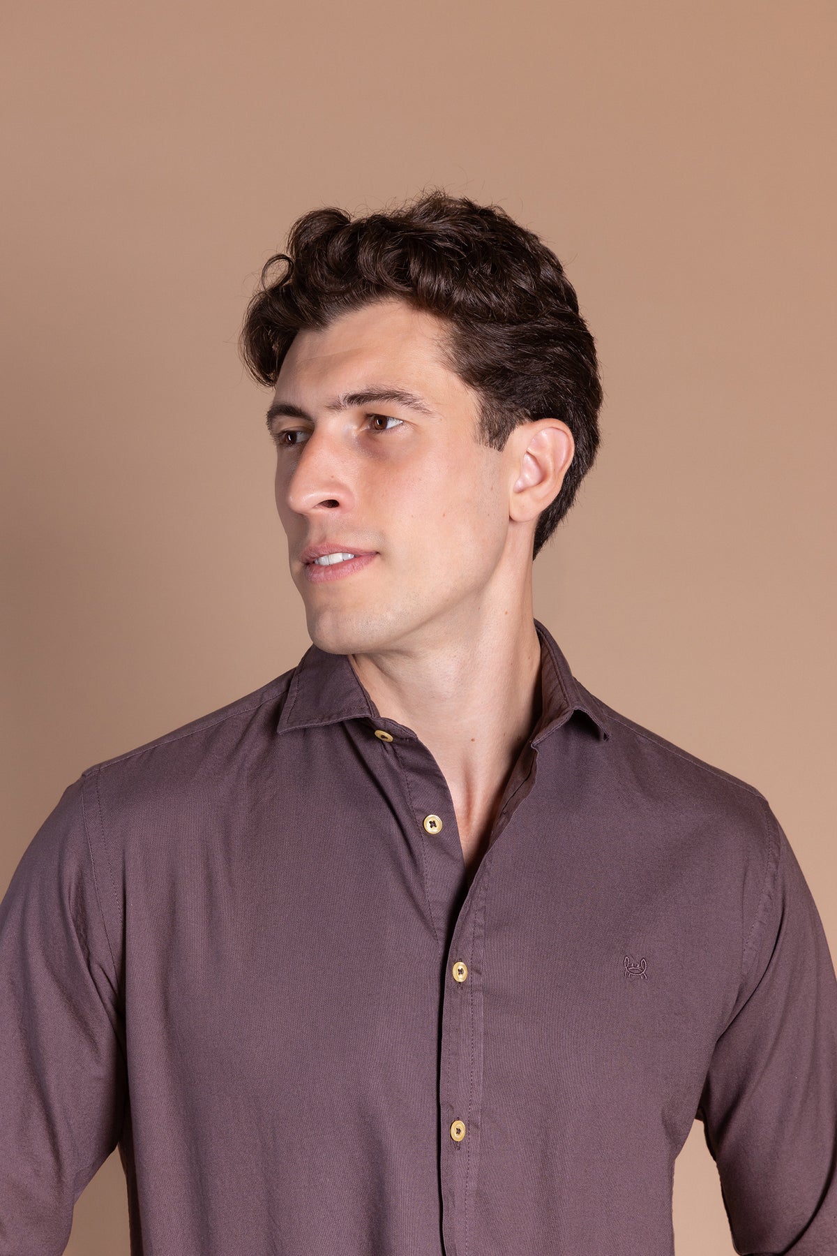 Camisa Oxford Marrón | Garment Dyed