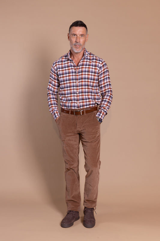 Camisa Franela Cuadro Gris Marrón | Esparragal