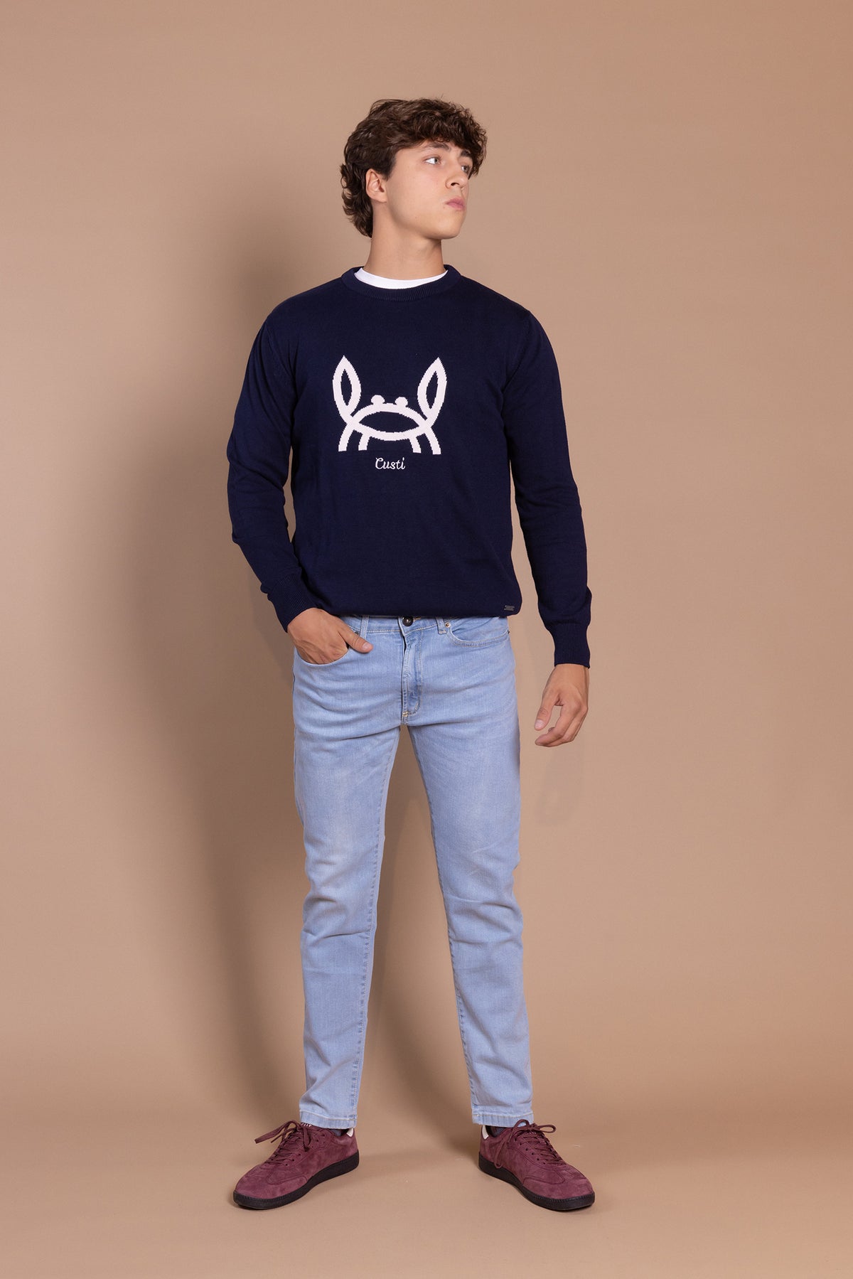 Jersey Cangrejito Intarsia Marino