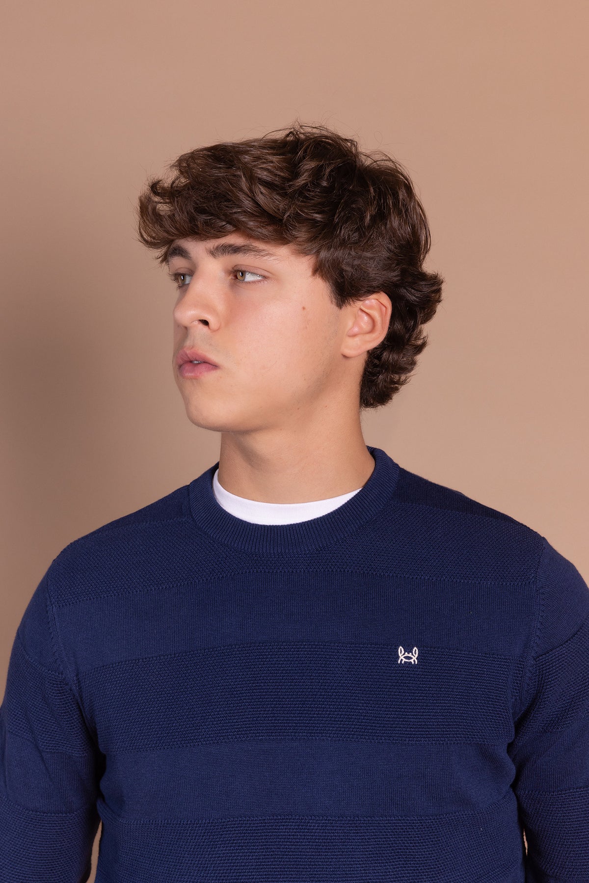 Jersey Rayas Estructura Azul Indigo