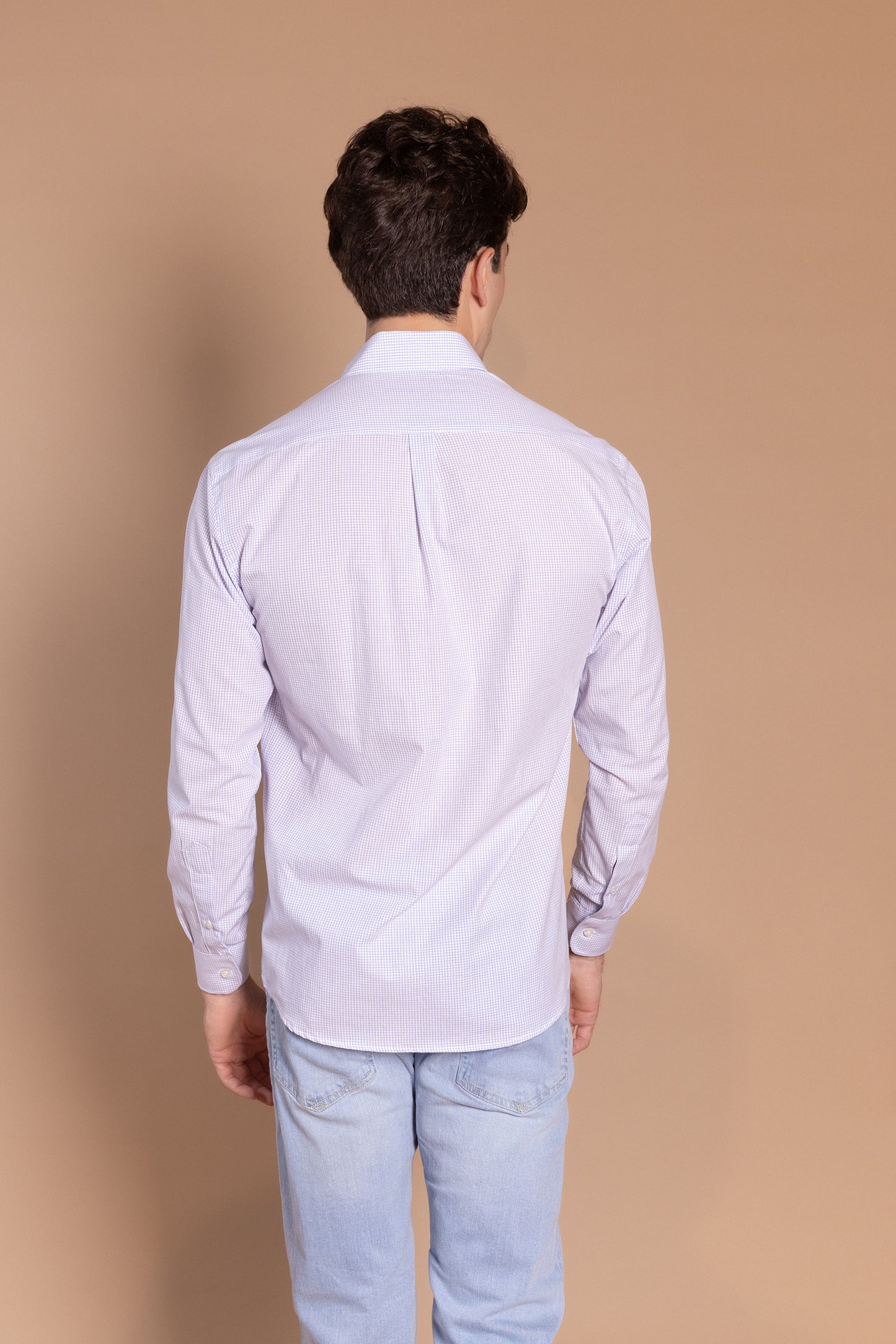 Camisa Cuadro Fino Celeste | Zamoranos