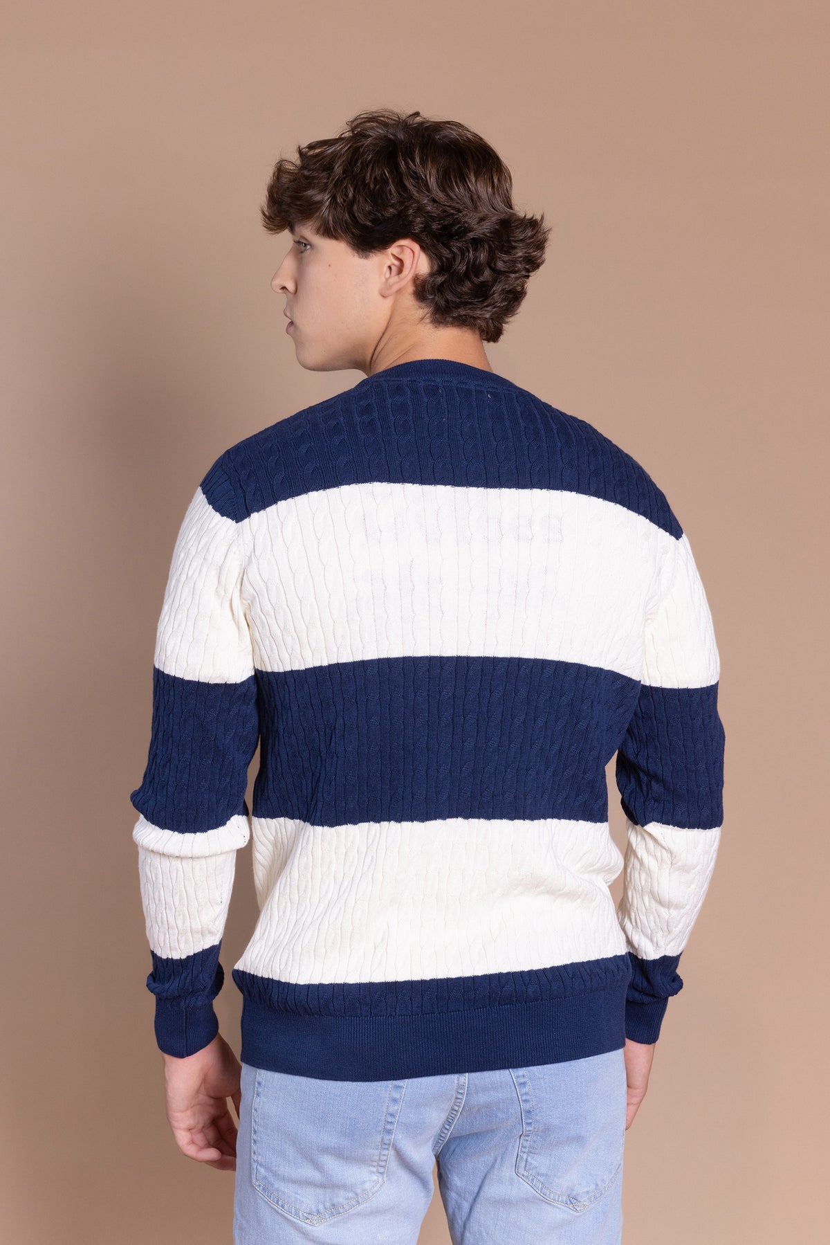 Jersey Ochos Rayas Blanco Marino