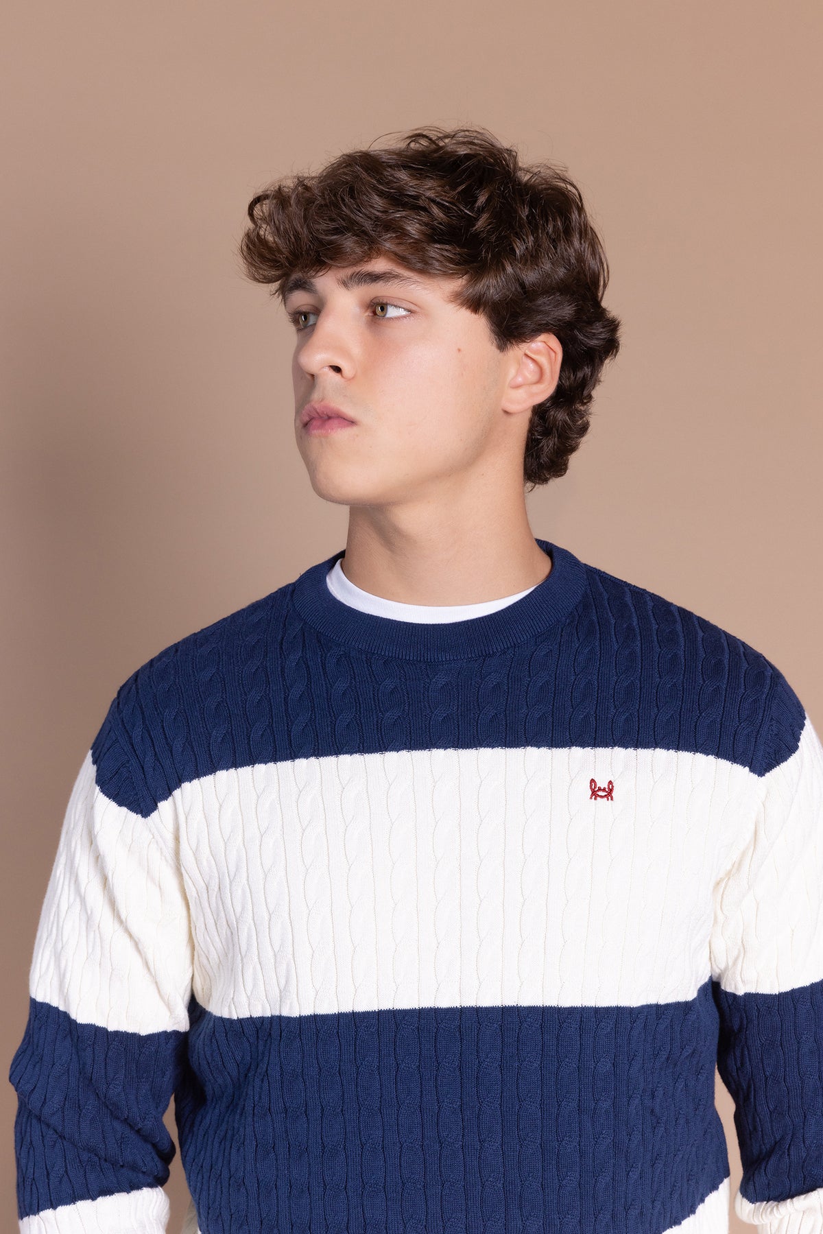 Jersey Ochos Rayas Blanco Marino