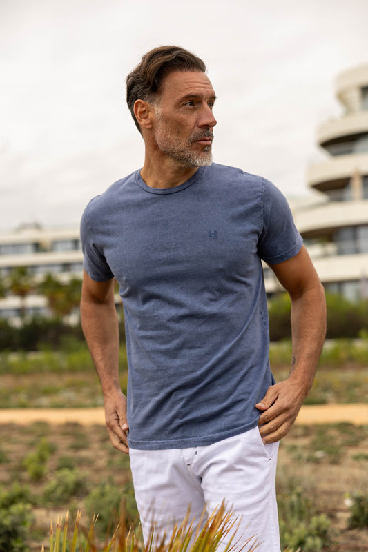 Camiseta Lavada Azul Indigo