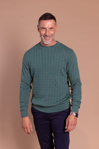 Jersey Ochos Cuello Redondo Verde Botella