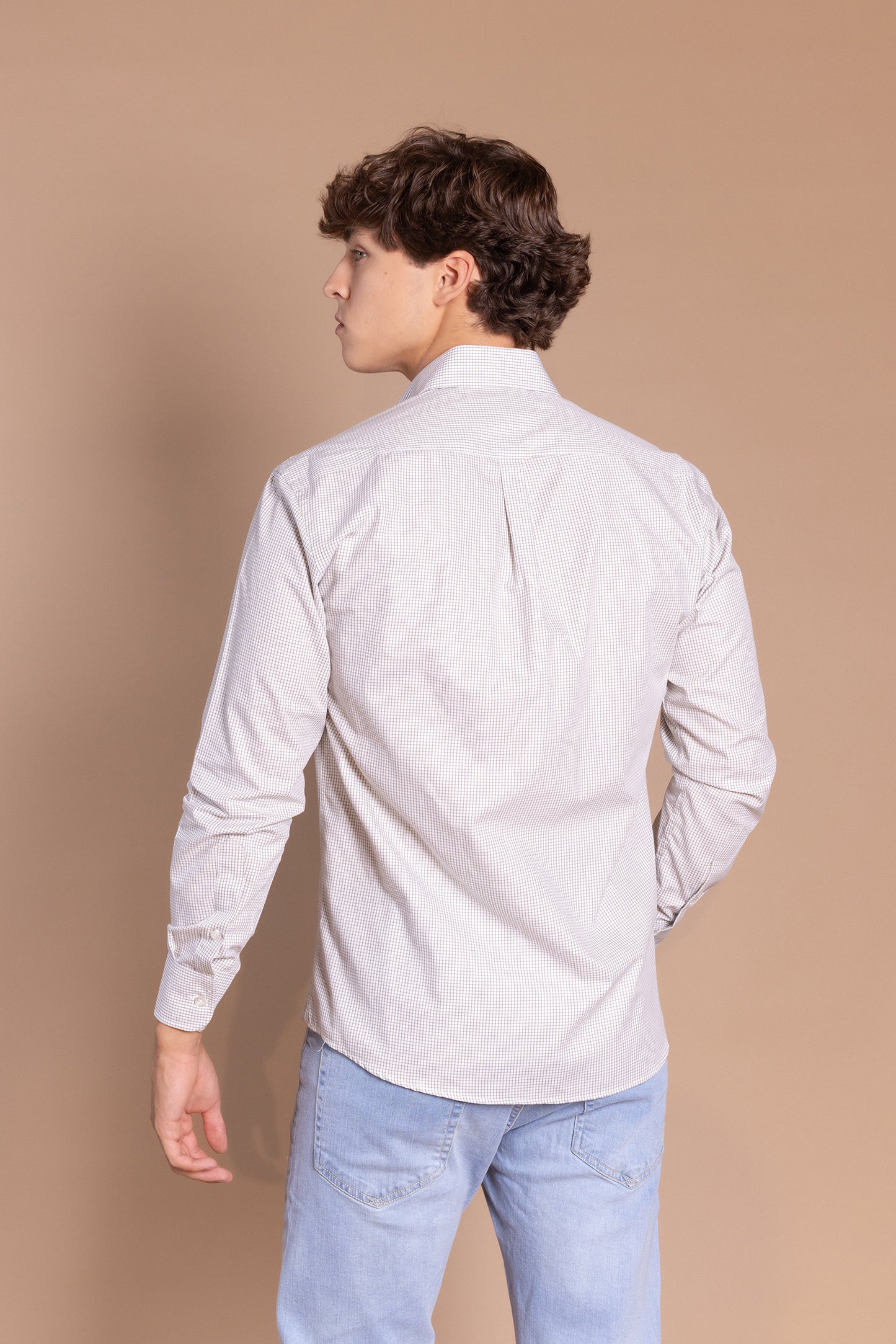 Camisa Cuadro Fino Kaki | Zamoranos