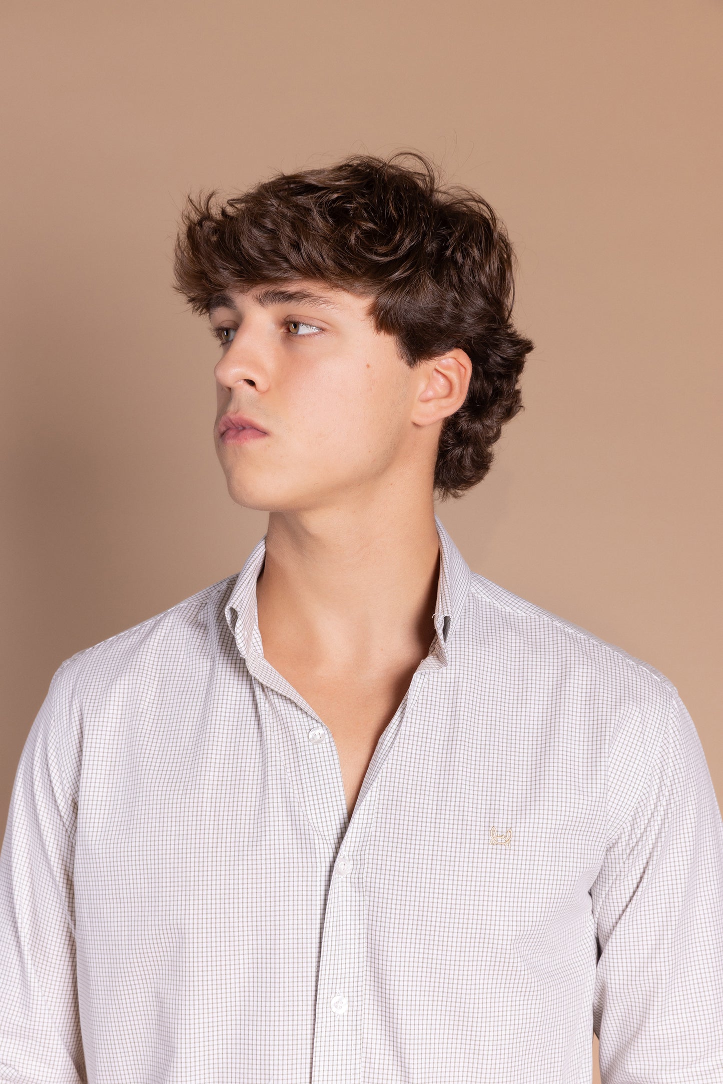 Camisa Cuadro Fino Kaki | Zamoranos