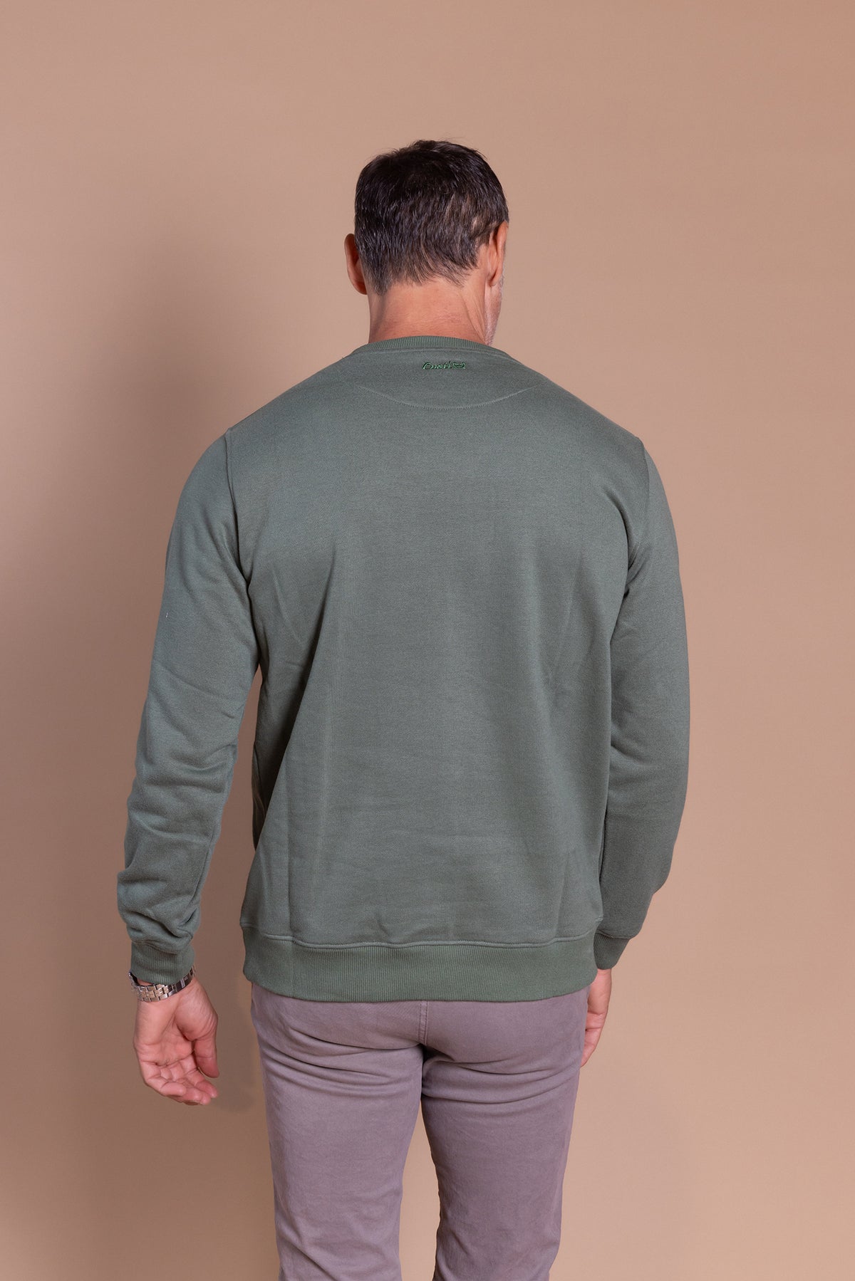 Sudadera Básica Tacto Melocotón Verde Bosque