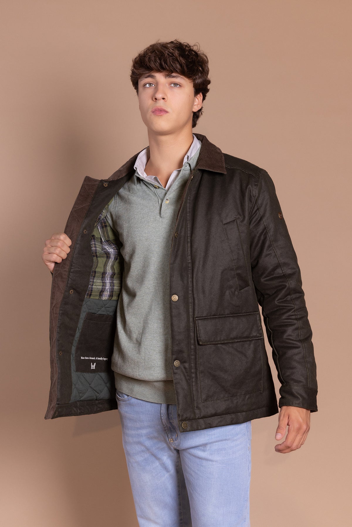 Parka Encerada Verde Kaki