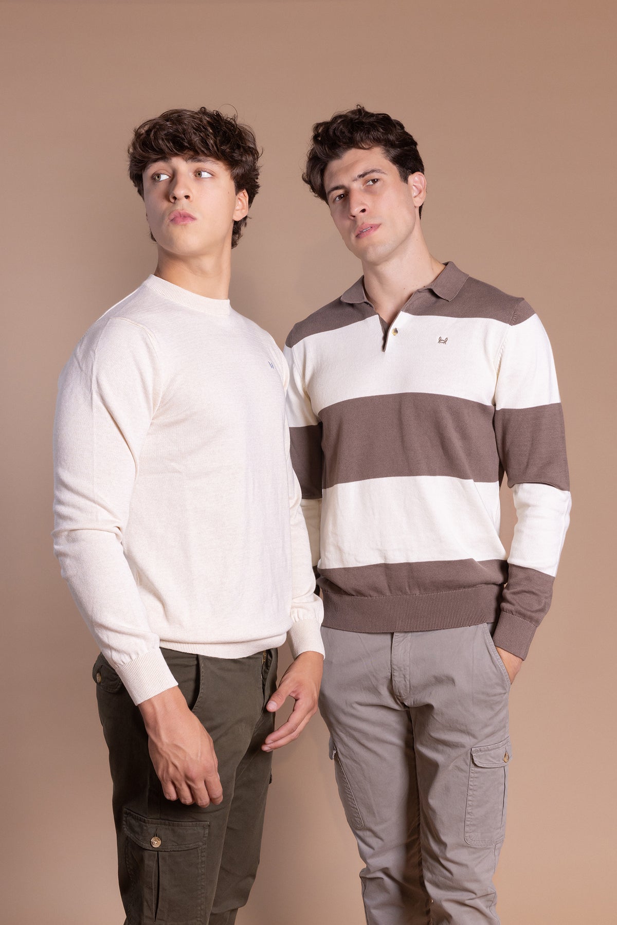 Jersey Polo Rayas Visón Blanco