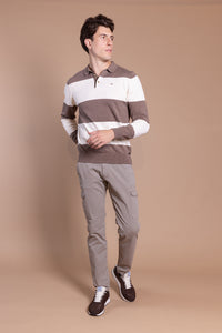 Jersey Polo Rayas Visón Blanco