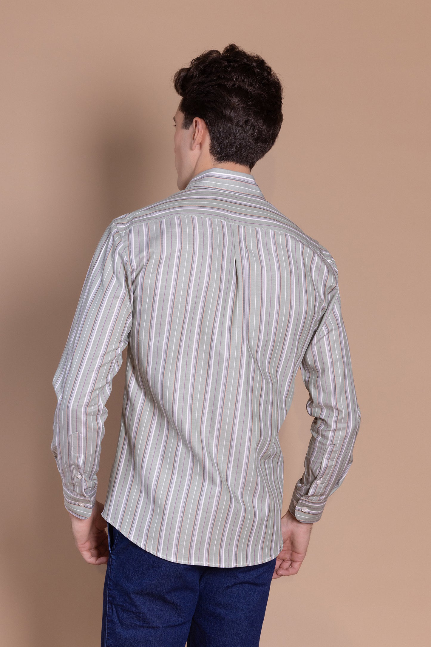 Camisa Rayas Kaki | Cañuelo