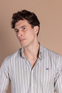 Camisa Rayas Kaki | Cañuelo