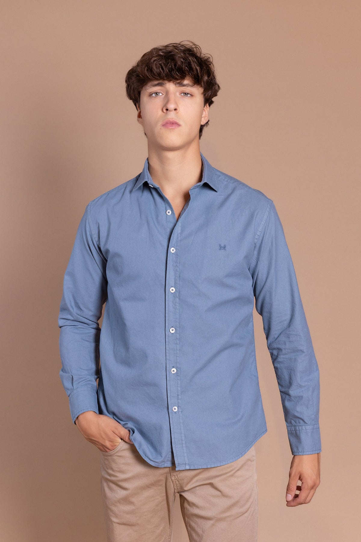 Camisa Oxford Azul | Garment Dyed