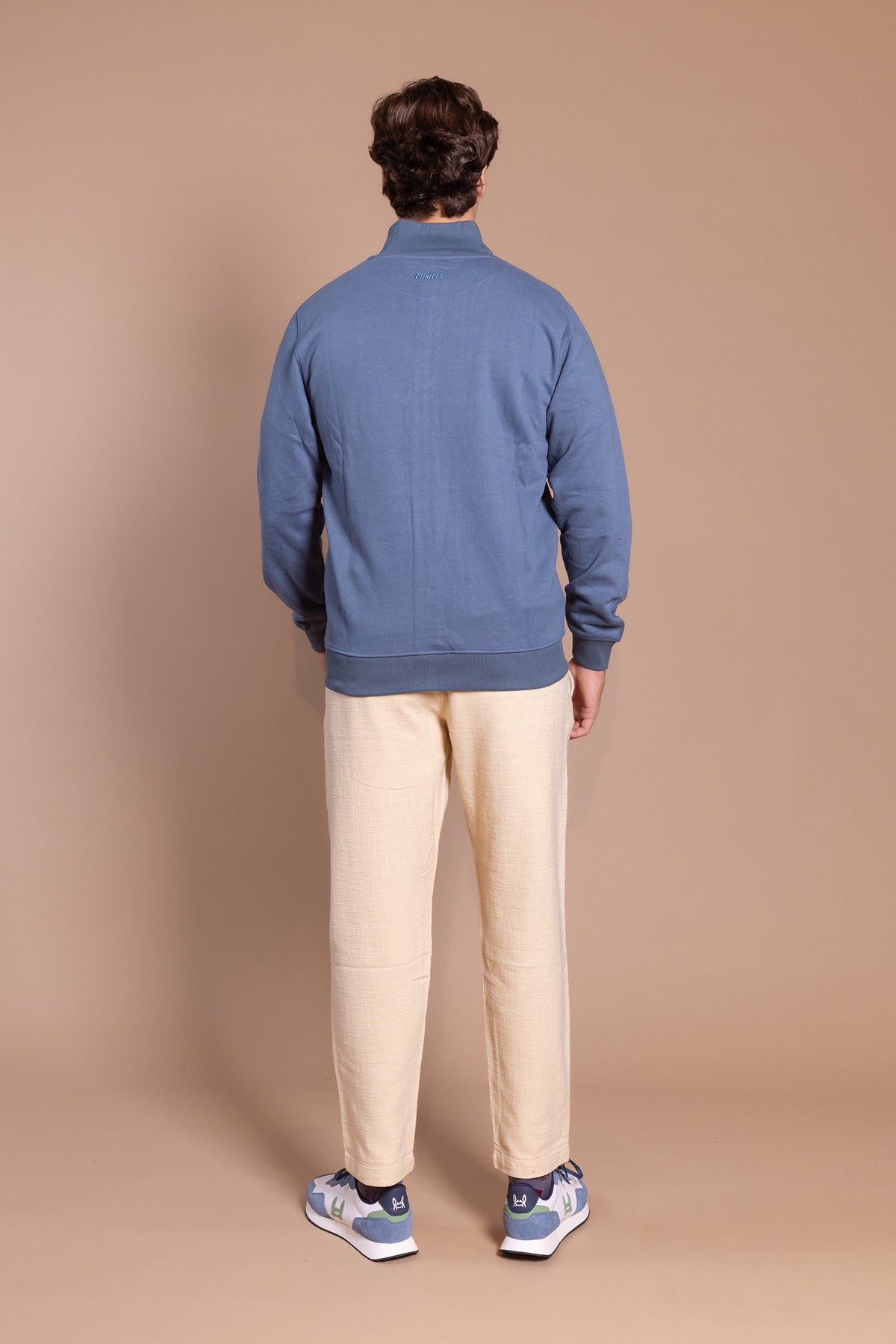 Sudadera Cremallera Tacto Melocotón Petroleo | Roma