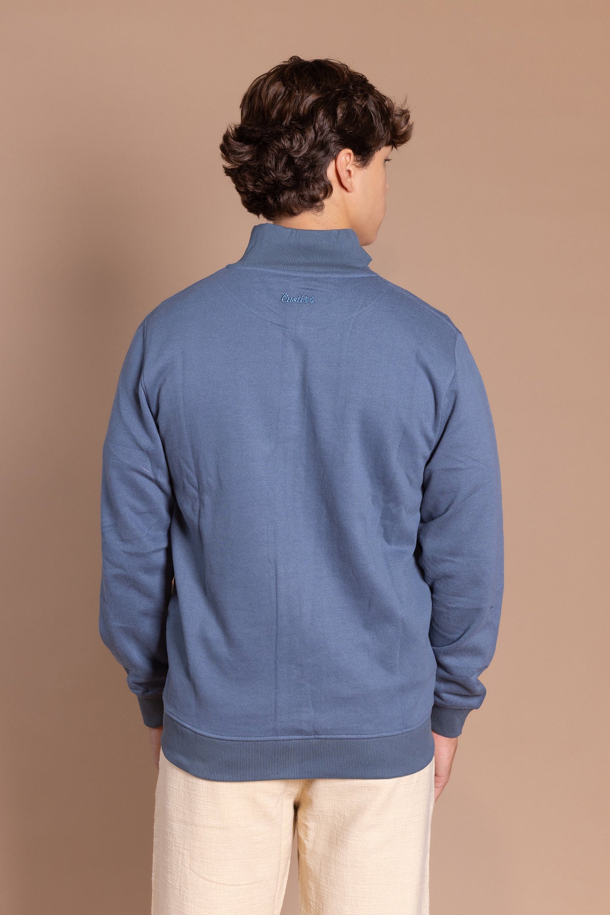 Sudadera Cremallera Tacto Melocotón Petroleo | Roma