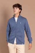 Sudadera Cremallera Tacto Melocotón Petroleo | Roma